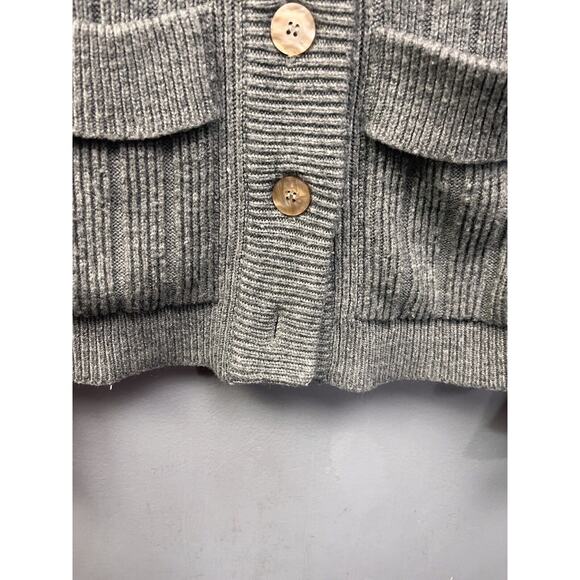 Joseph R Harris Vintage‎ Sweater Cardigan Womens Large Taiwan Gray pockets knit - Picture 5 of 7